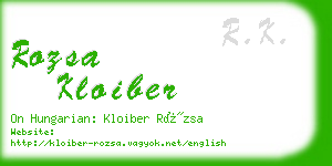 rozsa kloiber business card